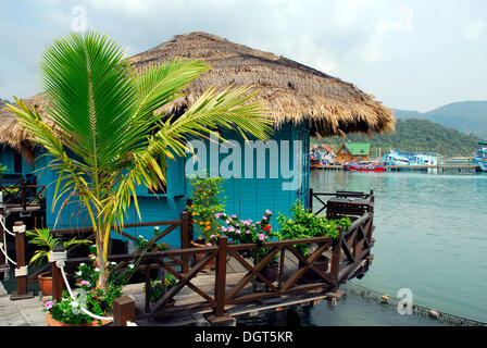 Bang Bao Sea Hut bungalows, pier with housing in the Bang Bao bay, Koh Chang Island, National Park Mu Ko Chang, Trat Stock Photo