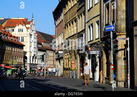 Historic town, Obstmarkt, Lange Strasse street, UNESCO World Heritage Site Bamberg, Upper Franconia, Bavaria Stock Photo