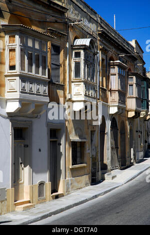 Residential houses in Victoria, Rabat, historic name of the town, Gozo Island, Republic of Malta, Mediterranean Sea, Europe Stock Photo