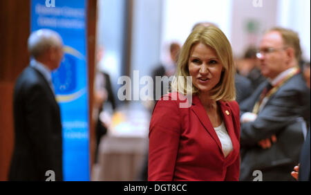 Brussels, Belgium. 24th Oct, 2013.. Danish Prime Minister Helle Thorning-Schmidt during the first day of an EU summit, Brussels, Belgium, October 24, 2013. Credit:  Jakub Dospiva/CTK Photo/Alamy Live News Stock Photo