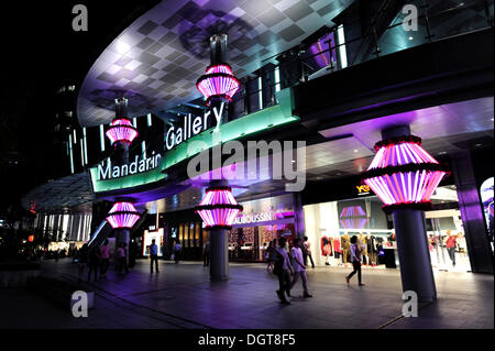 Mandarin Gallery mall at night, Orchard Road, Central Area, Central Business District, Singapore, Asia Stock Photo