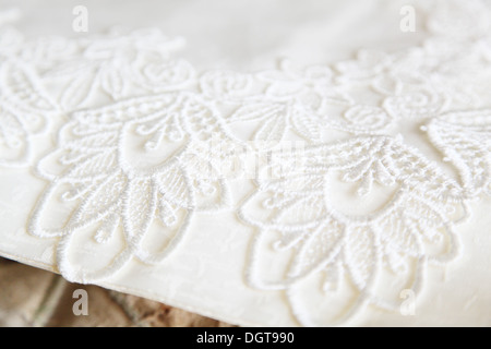 Embroidered lace doily Stock Photo