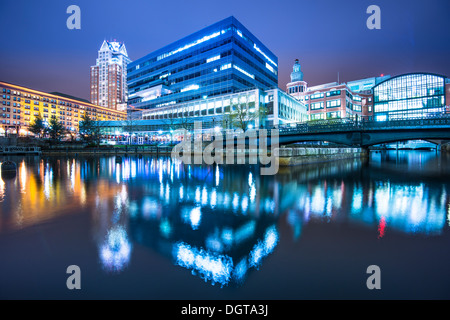 Providence, Rhode Island buildings at Waterplace Park. Stock Photo