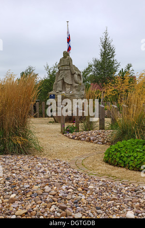 Royal National Lifeboat Institute RNLI memorial landscaped garden at the National Memorial Arboretum Alrewas, near Lichfield, Staffordshire, England, Stock Photo