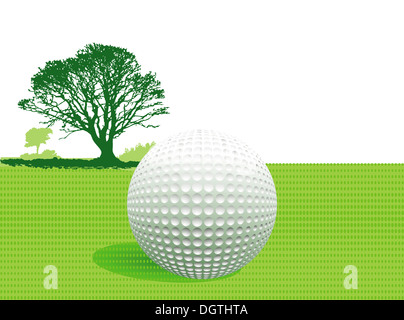 Golf ball on green Stock Photo