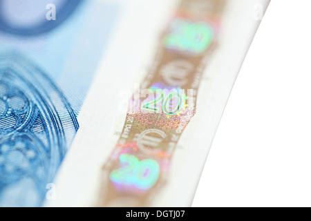 20 euro hologram Stock Photo