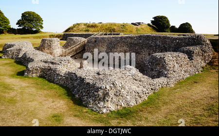 Cathedral ruins at Old Sarum near Salisbury Wiltshire UK a Norman castle and cathedral within an iron age hill fort Stock Photo