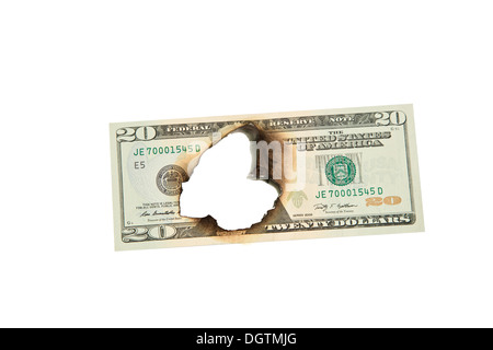 Dollar bill isolated on white background Stock Photo