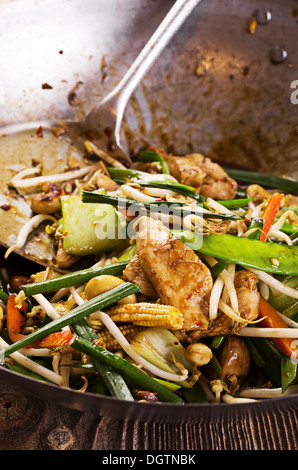 stir fried chicken with vegetables Stock Photo