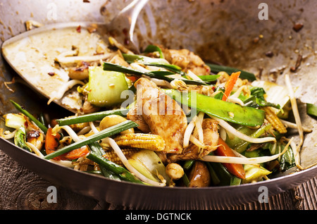 stir fried chicken with vegetables Stock Photo