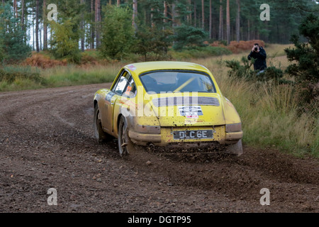 Porsche rally car taking part in the Rally Sunseeker 2013 Stock Photo