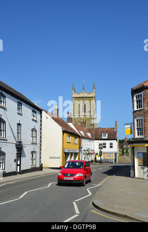 High Street showing St Wilfrid's Parish Church, Alford, Lincolnshire, England, United Kingdom Stock Photo