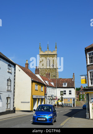 High Street showing St Wilfrid's Parish Church, Alford, Lincolnshire, England, United Kingdom Stock Photo