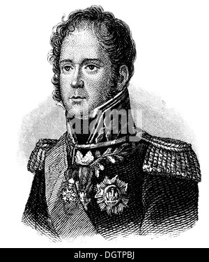 portrait of Michel Ney, Duke of Elchingen, Prince of the Moskwa, 1769 - 1815, a French marshal under Napoleon Stock Photo