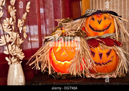 Smiling Pumpkins Stock Photo