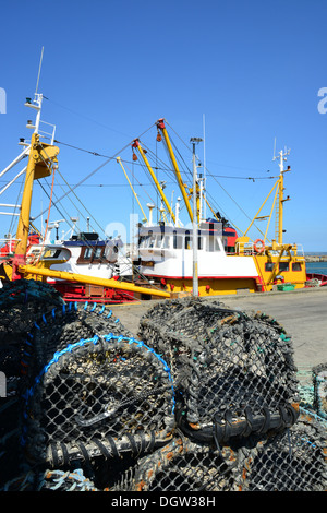 Fishing boats in Newlyn Harbour, Newlyn, Cornwall, England, United Kingdom Stock Photo