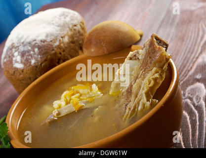 Pea soup with beef ribs Stock Photo