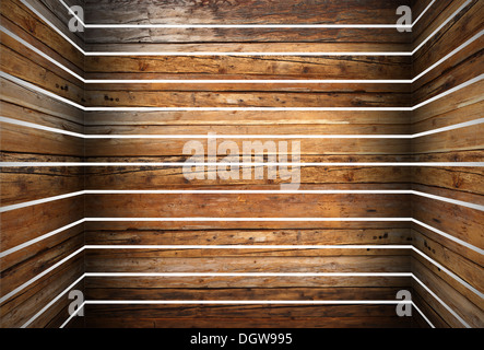 vintage abstract wooden structure made from old planks Stock Photo