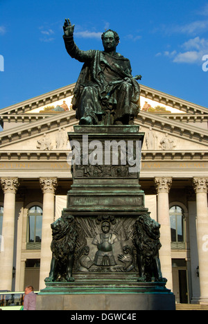 Monument of King Joseph Maximilian II of Bavaria made of bronze, opera building, National Theatre, Bavarian State Opera Stock Photo