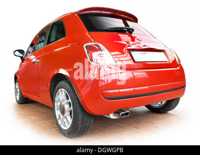 Red Fiat 500, rear view Stock Photo