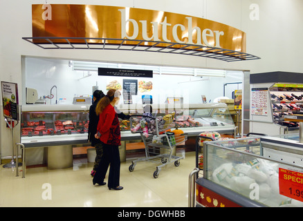 Butcher section at a supermarket in Toronto, Cnada Stock Photo