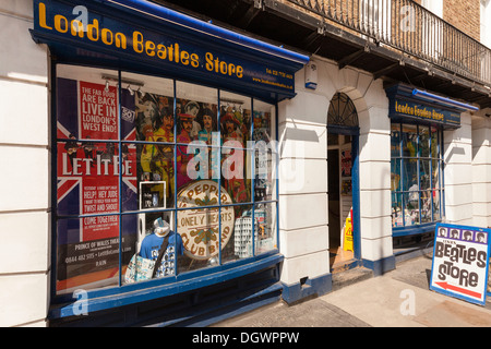 Shop window, London Beatles Store in Baker Street, London, England, United Kingdom, Europe Stock Photo