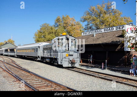 The Central Pacific Railroad Depot in Old Sacramento, California Stock Photo