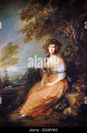 Mrs. Richard Brinsley Sheridan - by Thomas Gainsborough, 1788 Stock Photo