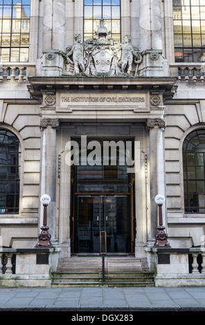 A view of the entrance to the Institution of Civil Engineers building at  One Great George Street, London Stock Photo
