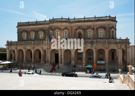 Town Hall, Palazzo Ducezio, Noto, province of Syracuse, Sicily, Italy, Europe Stock Photo