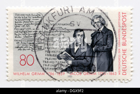 Germany postage stamp depicting Brothers Grimm Stock Photo