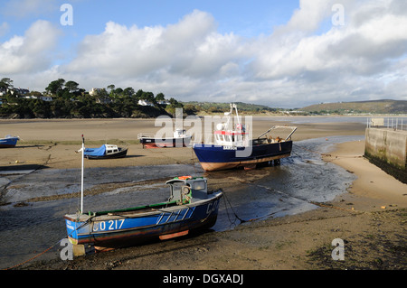 Fishing boats in Abersoch Harbour Lleyn Peninsula Gwynedd Wales Cymru uK GB Stock Photo