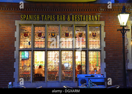 La Tasca Restaurant at night, Tombland, Norwich, Norfolk, England, United Kingdom Stock Photo