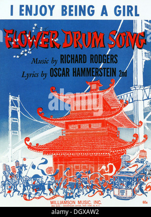 Flower Drum Song musical vintage poster, 1958 - Editorial use only. Stock Photo