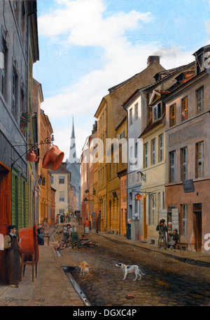 Parochialstrasse in Berlin - by Eduard Gaertner, 1831 Stock Photo