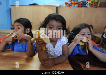 Guatemala indigenous children at preschool in San Jorge La Laguna, Solola, Guatemala. Stock Photo