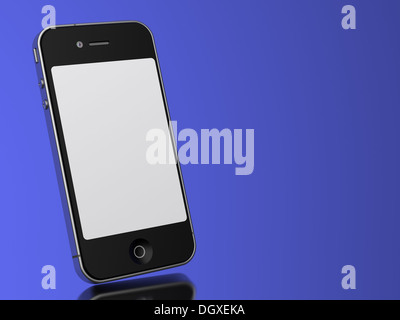 Modern Touch Phone on a blue background. Stock Photo