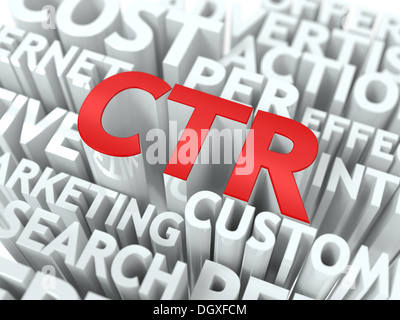 CTR. The Wordcloud Concept. Stock Photo