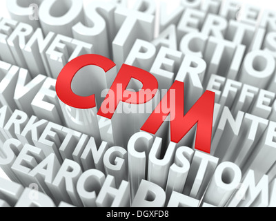 CPM. The Wordcloud Concept. Stock Photo