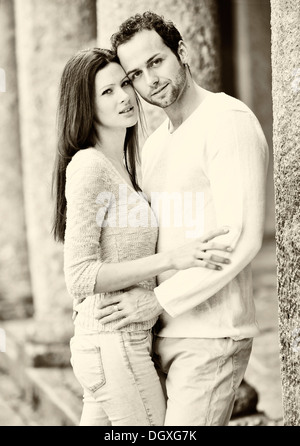 Young couple embracing, Austria Stock Photo