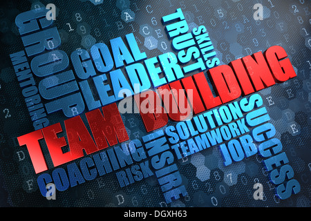 Team Building. Wordcloud Concept. Stock Photo