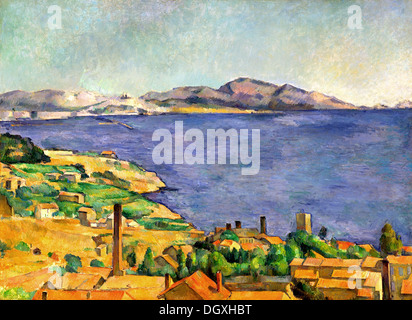 The Bay of Marseilles, Seen from L'Estaque - by Paul Cézanne, 1885 Stock Photo