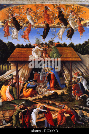 The Mystical Nativity  - by Sandro Botticelli, 1501 - Editorial use only. Stock Photo