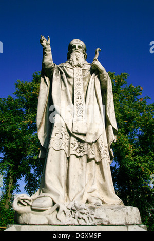 Saint Patrick's statue outside church in Kilkenny, Ireland. Stock Photo