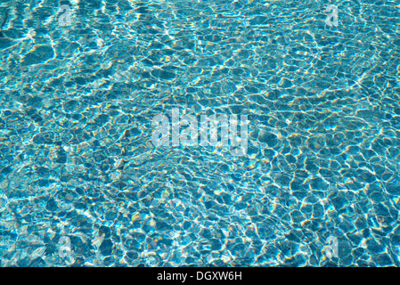 Blue swimming pool rippled water as background Stock Photo