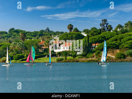 Portugal, the Algarve, Quinta do Lago watersports on the lake Stock Photo
