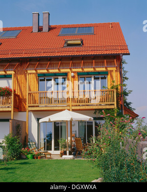 Semi-detached house with a garden, Erding, Bavaria, Germany Stock Photo