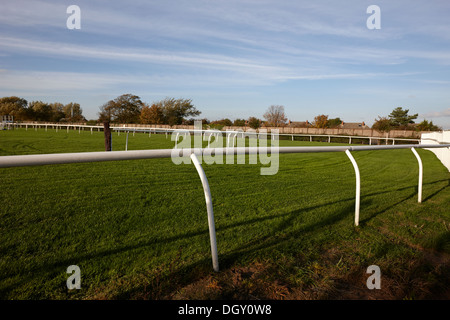 rails and barriers on aintree racecourse merseyside england Stock Photo