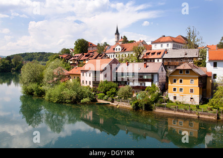 Novo Mesto, picturesque district of Breg on the Krka River, Novo Mesto, Slovenia, Europe Stock Photo