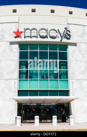 Miami Florida,Aventura,Aventura mall,multi level,Macy's,department store,entrance,anchor  store,FL140122027 Stock Photo - Alamy